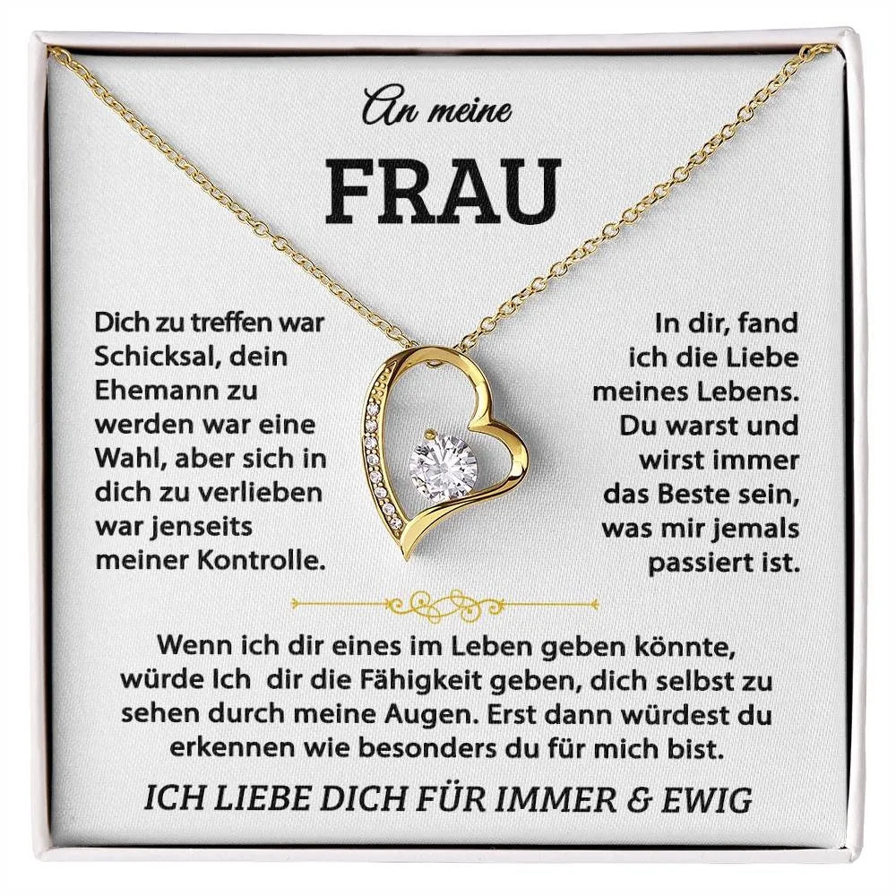 An meine Frau -  Liebestext mit Herzkette