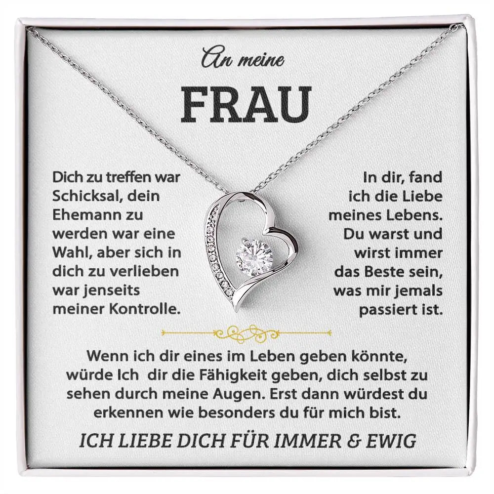 An meine Frau -  Liebestext mit Herzkette