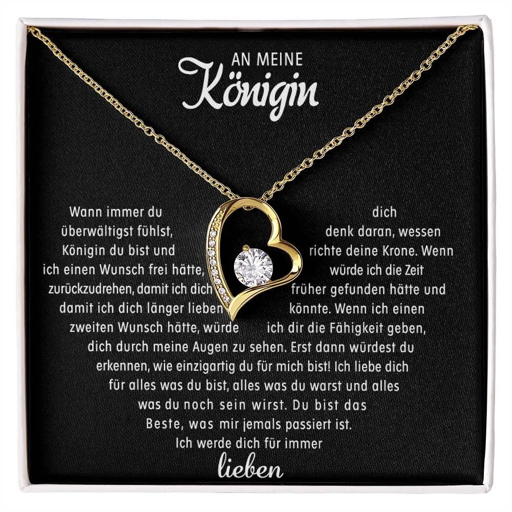 An meine Königin -  Liebestext mit Herzkette