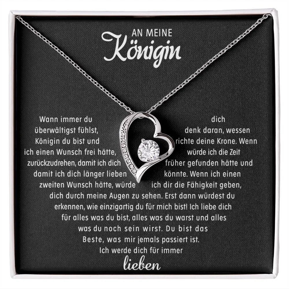 An meine Königin -  Liebestext mit Herzkette